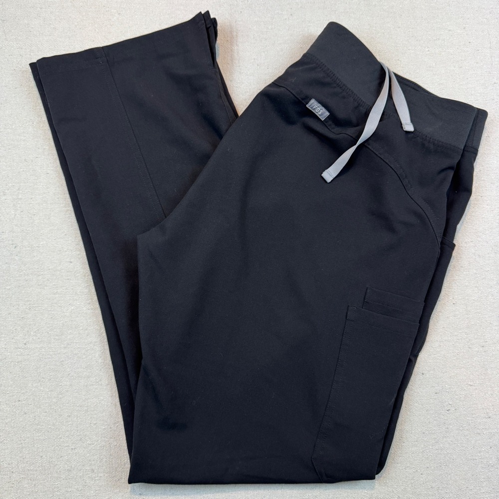FIGS XL/T Scrub Pants Womens Black Technical Collection T21004T Tall Drawstring